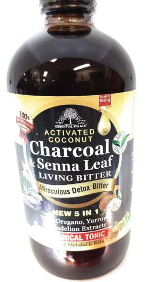Living Bitters carbón activado de coco y senna hoja detox natural