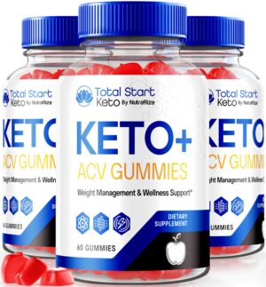 Paquete de 3 Total Start Keto Gummies con vinagre de manzana