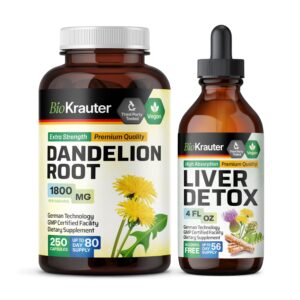 bio krauter cápsulas raíz de diente de león soporte hígado