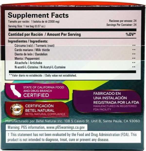 Té Higadetox en taza con infusión