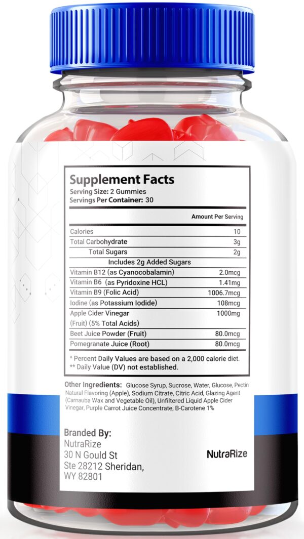 Total Start Keto ACV suplementos gomitas lado frontal