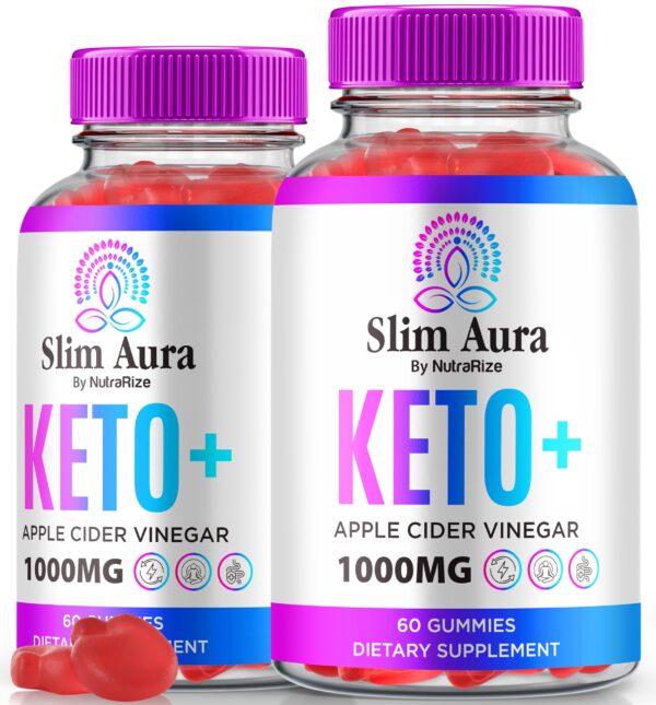 Paquete de 2 gomitas Slim Aura Keto ACV para pérdida de peso