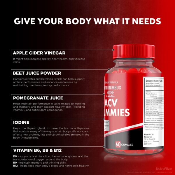 Gomitas keto con vinagre de sidra de manzana Nutranimbus