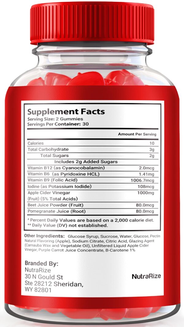 Gomitas Keto Burner ACV marca NutraRize para dieta keto