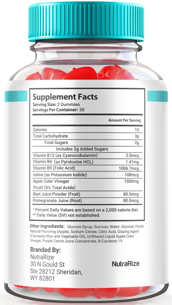 Gomitas Zen Keto ACV NutraRize contenido suplementos