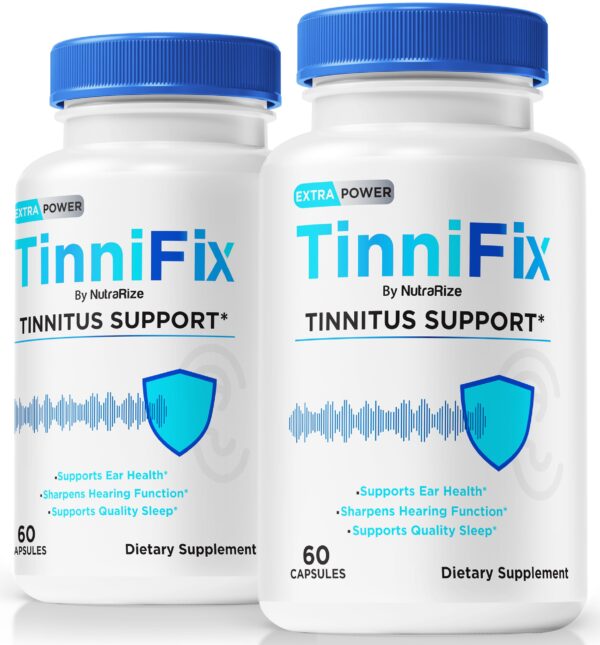Frasco cápsulas Tinnifix apoyo salud auditiva natural