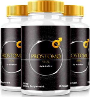 Paquete Prostomo cápsulas salud próstata 3 unidades frente