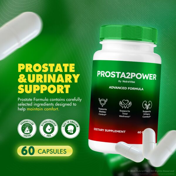 Detalle etiqueta producto NutraVibe Prosta2Power