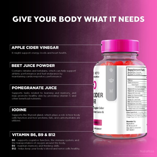 parte trasera empaque pure keto luxe gomitas