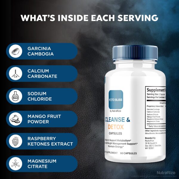 Envase Keto Bliss cápsulas para pérdida de peso y detox