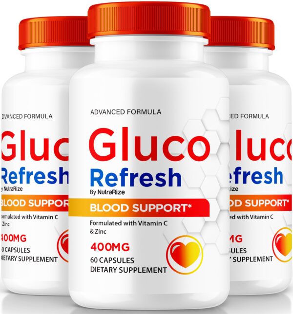 Cápsulas Gluco Refresh NutraRize paquete de 3 para detox natural y salud
