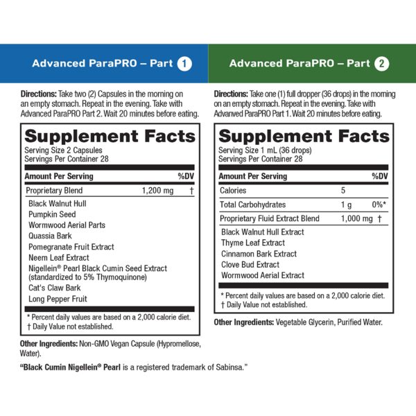 Cápsulas y extracto líquido para limpieza intestinal Vital ParaPRO