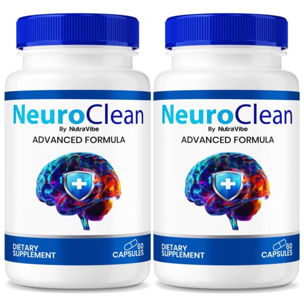 Botella de cápsulas NeuroClean sobre fondo blanco