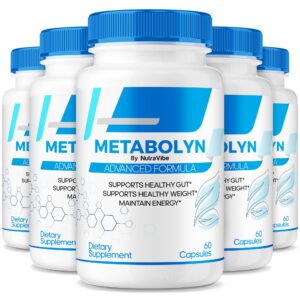 Paquete de 5 suplementos Metabolyn cápsulas para energía y fitness