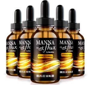 Paquete de 5 gotas MannaFlux suplemento natural salud