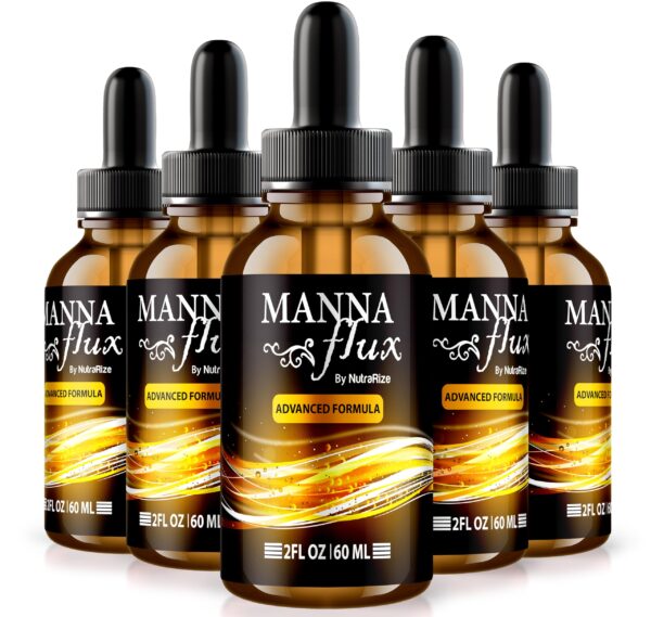 Paquete de 5 gotas MannaFlux suplemento natural salud