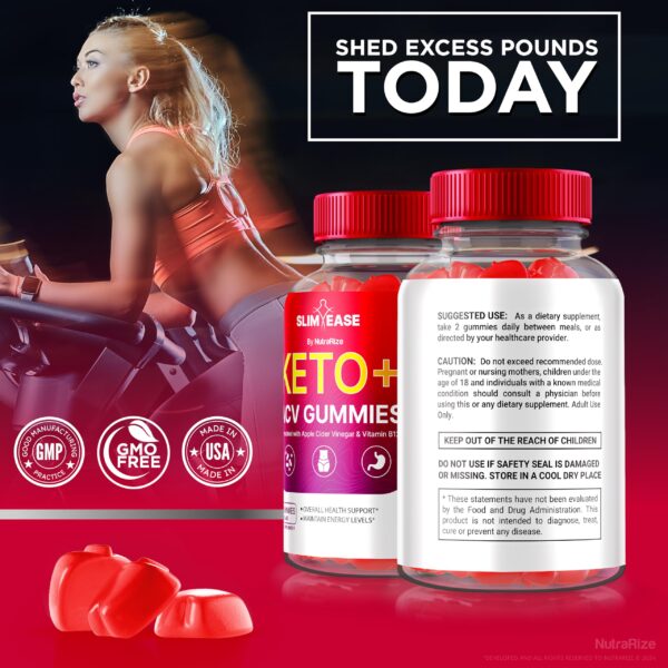 Paquete doble Slim Ease Keto gominolas oficiales para energía y pérdida