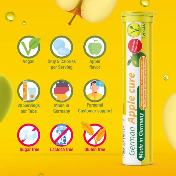 Detalle de etiqueta de sabor manzana