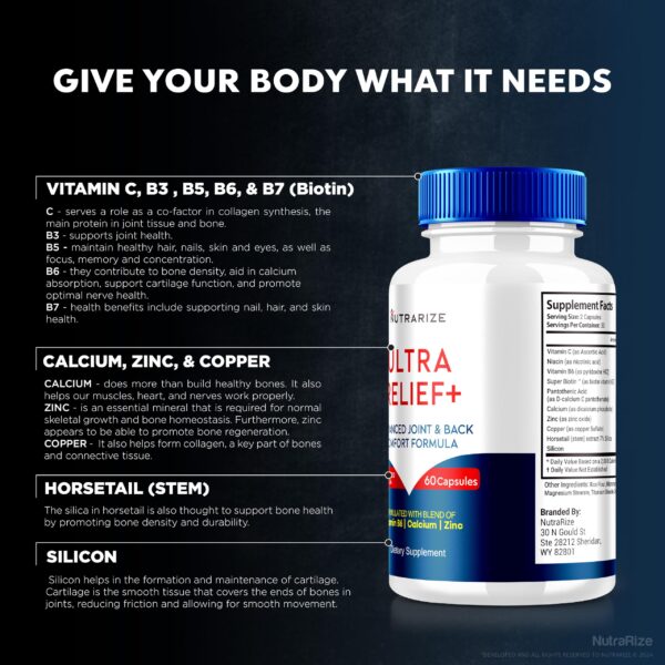 Cápsulas de fórmula avanzada Ultra Relief+ para articulaciones