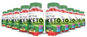 Gomitas Active Keto ACV 1000mg pack 10 color rojo y blanco