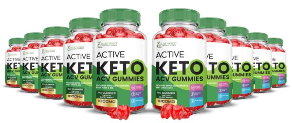 Gomitas Active Keto ACV 1000mg pack 10 color rojo y blanco