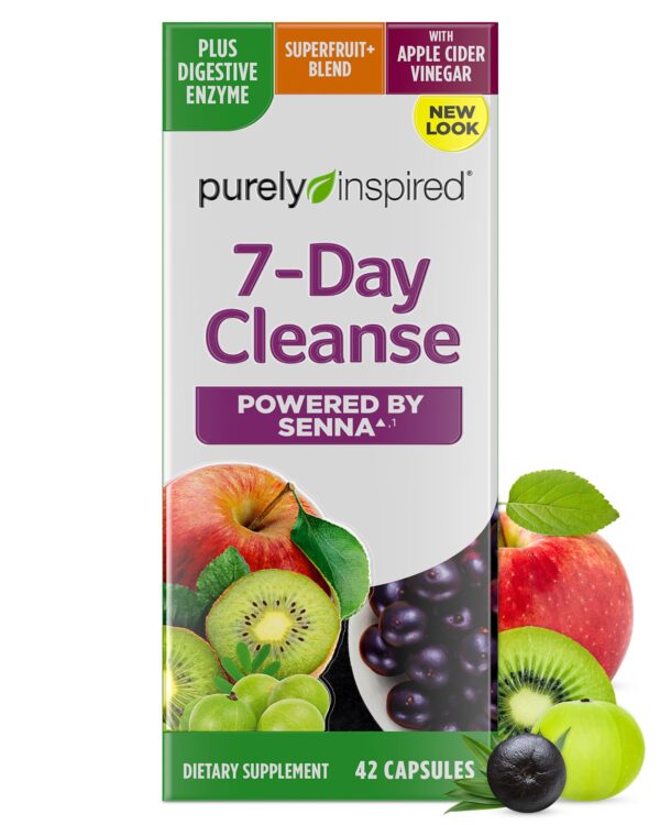 Purely Inspired Detox 7 días botella con cápsulas de acai y sen