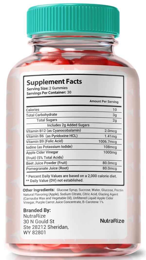 Empaque frontal gomitas Tetraquel Keto vinagre de sidra de manzana