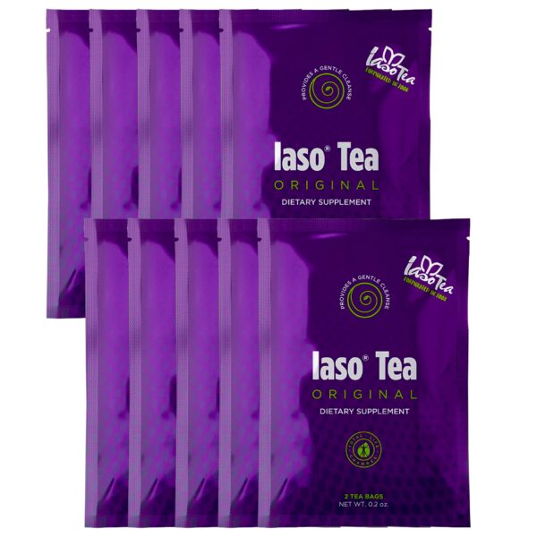 Iaso Brew Tea Original 20 sobres paquete 10 vista frontal