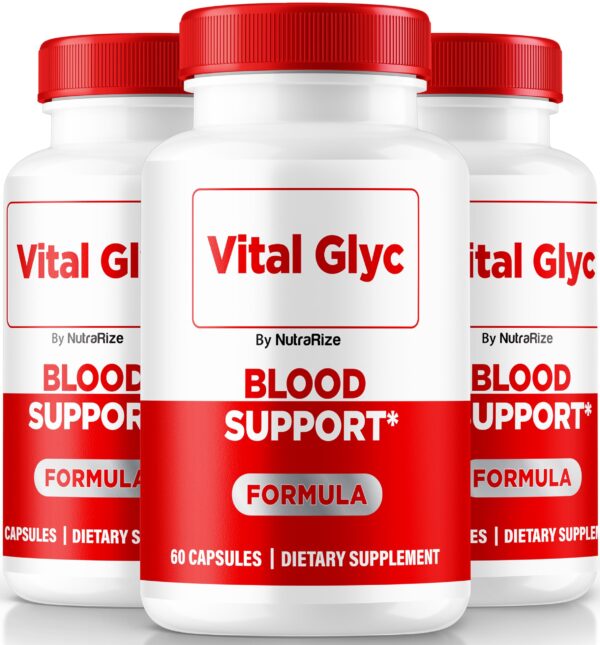 Vital Glyc cápsulas apoyo salud sanguínea paquete 3