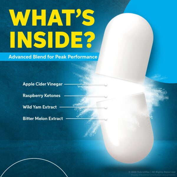 Lado del frasco cápsulas Metabolyn NutraVibe para apoyo diario