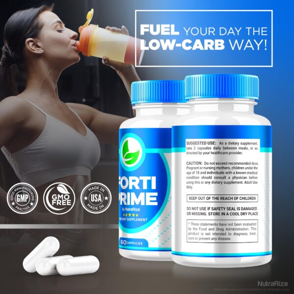 Cápsulas FortiPrime para apoyo keto y pérdida peso natural