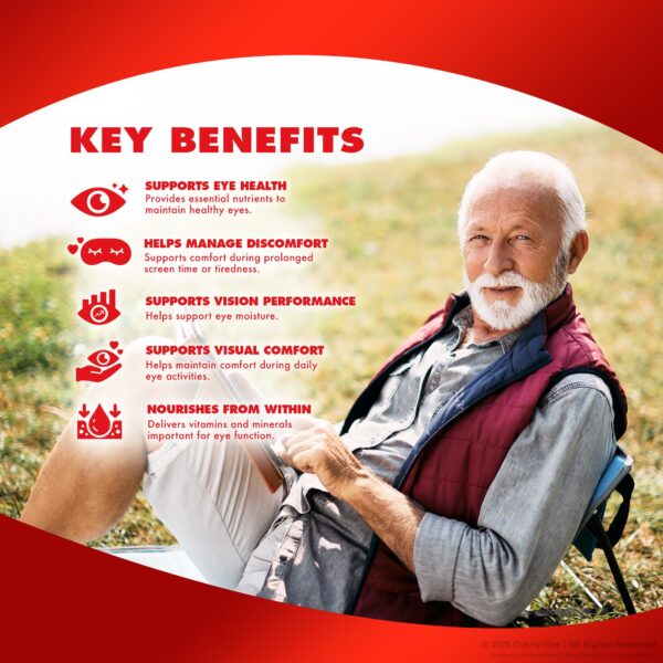 Etiqueta del suplemento Eagle Eye Vision para fortalecer la vista
