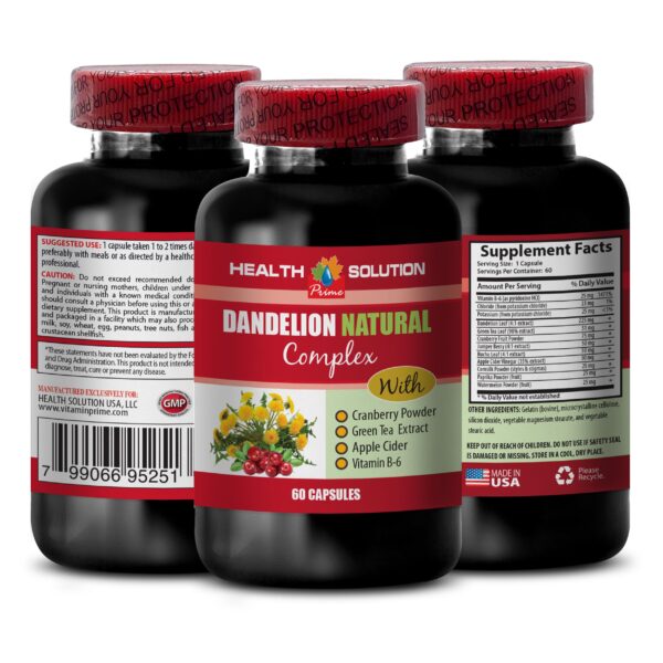 bottle suplemento diente de león antioxidante natural 60 cápsulas