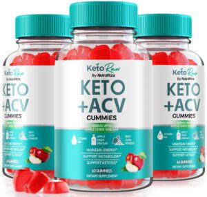 Gomitas Keto Raw ACV en envase NutraRize paquete de 3