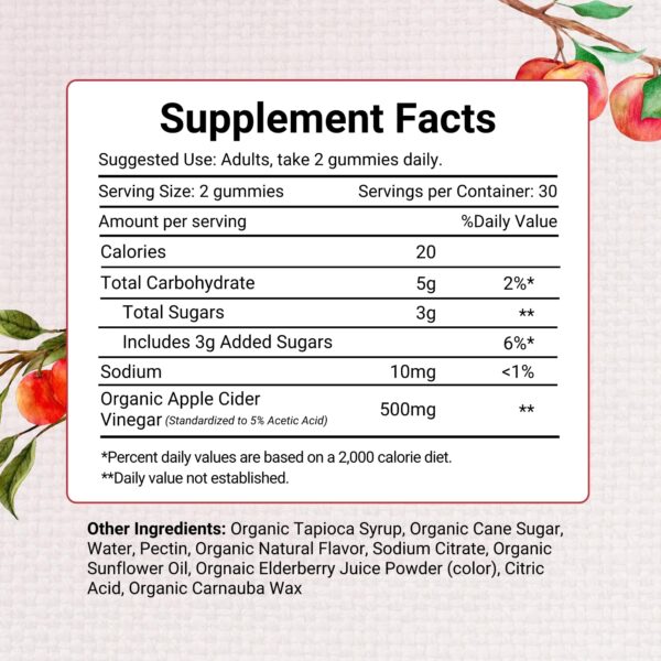 Gomitas de vinagre de sidra de manzana de cerca en mano