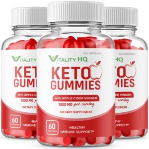 Paquete de 3 Vitality HQ Ketos Gummies suplementos keto y ACV