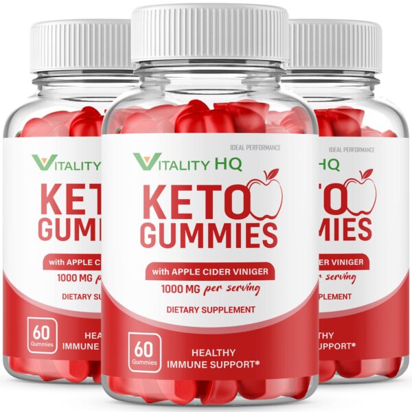Paquete de 3 Vitality HQ Ketos Gummies suplementos keto y ACV