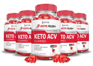 paquete de 5 gomitas keto acv keto rush fórmula avanzada 1000mg