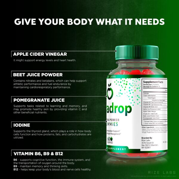 Detalle gomitas Puradrop Keto con vinagre de sidra de manzana