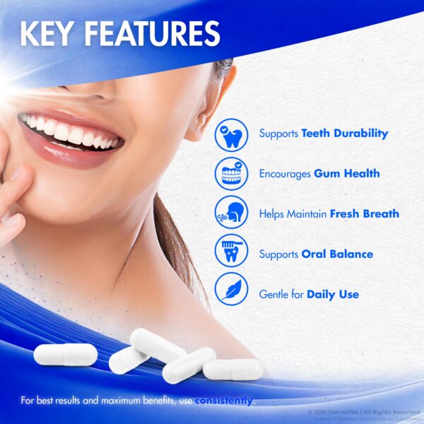 Envase NutraVibe OralBliss para aliento fresco y salud oral