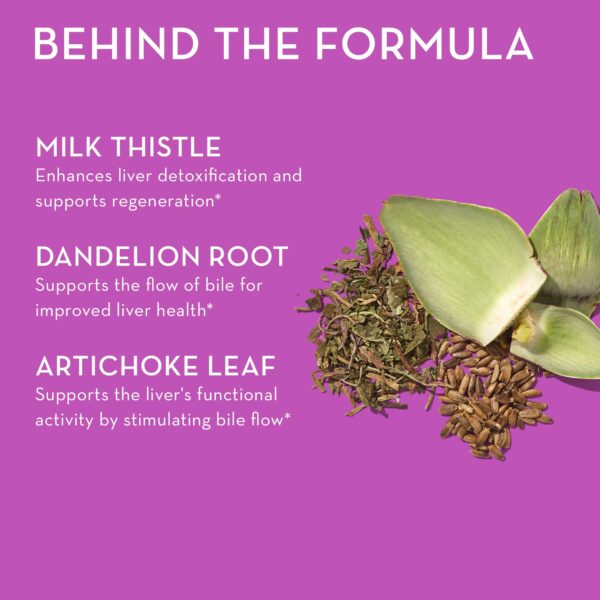 Detalles suplemento HUM detox para cuidado hepático y cutáneo