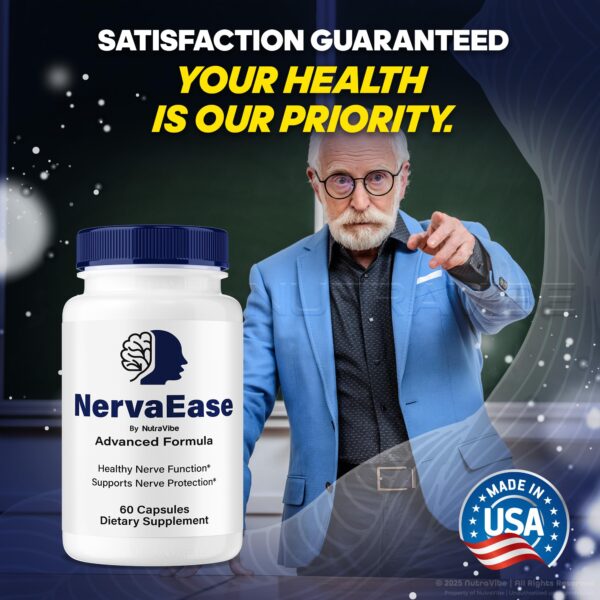 Etiqueta y logotipo de NutraVibe NervaEase