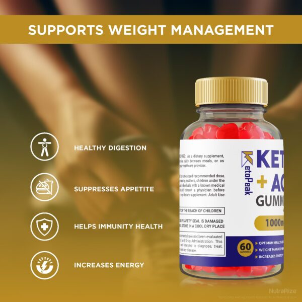 KetoPeak Keto ACV Gomitas suplemento para metabolismo y energía