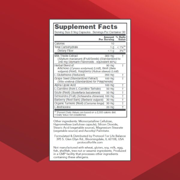 Protocol Liver Detox Support cápsulas vegetales para limpieza hígado