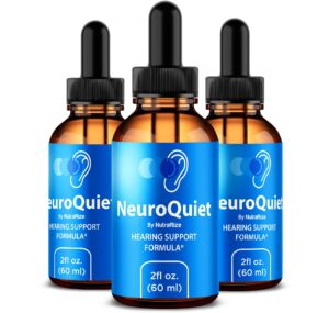NutraRize NeuroQuiet gotas apoyo auditivo y cognitivo paquete 3