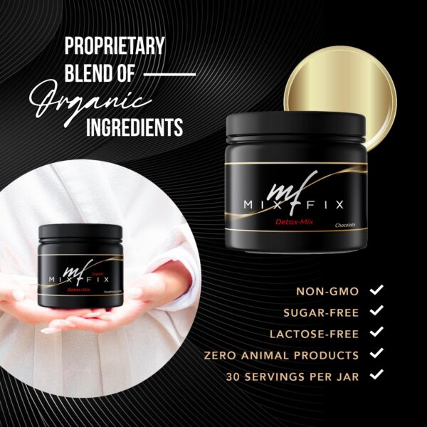 Producto Mix-Fix detox con sabor chocolate para cuidado natural del hígado