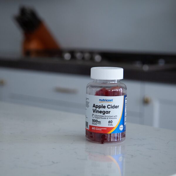 Etiqueta nutricional gomitas vinagre sidra manzana Nutricost