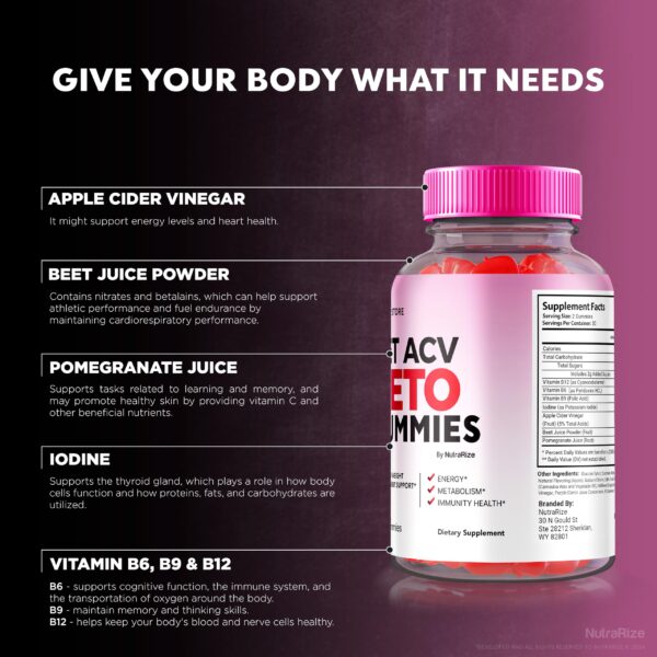 Gomitas Keto ACV saludables y efectivas NutraRize paquete 3