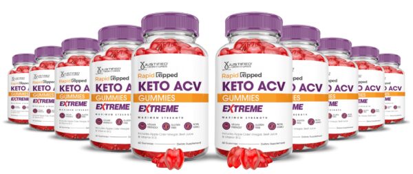 Empaque frontal Rapid Ripped Gomitas Keto ACV Paquete 10