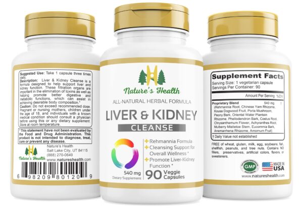 Detalle de etiqueta suplemento detox hígado Nature's Health